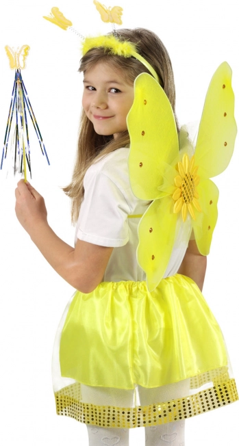 Kids' Sunflower Costume with Wings, Skirt and Wand