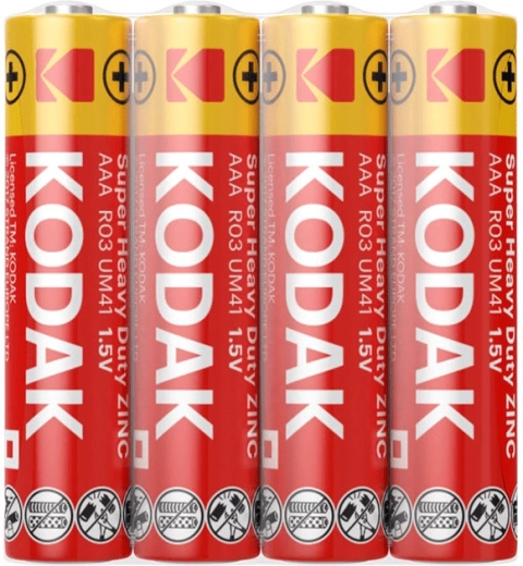 Kodak Heavy Duty AAA mikrotūriņa baterijas 1,5 V – iepakojums 4 gab.