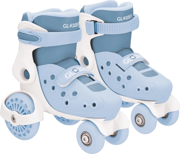 Globber bērnu četrriteņu skrituļslidas learning skates, regulējamas 26–29, pelēcīgi zilas