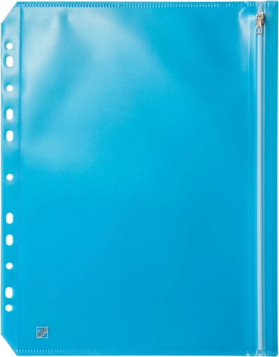 Blue Plastic Envelope with Euro Hanger and Zipper A4 Size