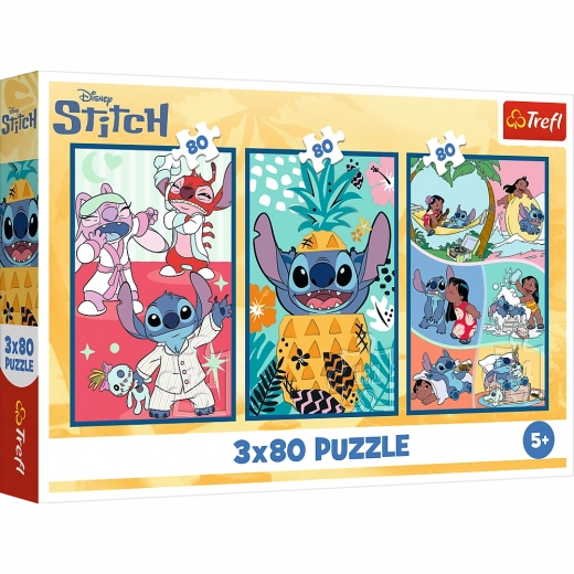 Puzzle Lilo & Stitch: Three Puzzles in One - Stitch 3x80 Pieces