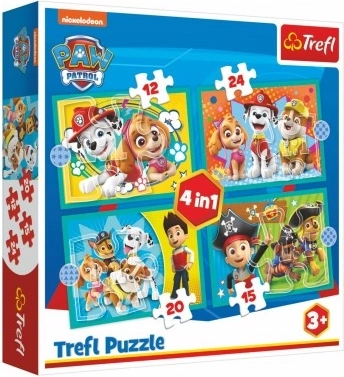 Pu puzzle 4in1 PAW PATROL jautrā banda 3+ TREFL
