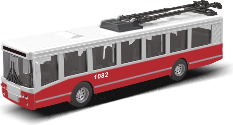Sarkans pilsētas sabiedriskā transporta trolejbuss 16 cm