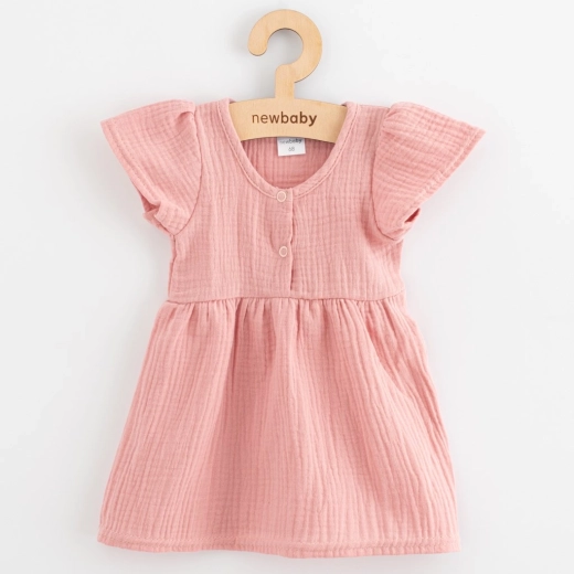 Bērnu muslīna kleita New Baby rozā 86 (12–18 mēneši)
