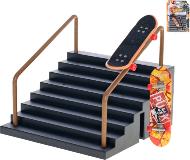 Finger skateboard (fingerboard) play set with stair ramp