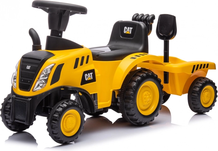 Bērnu stumjamais traktors CAT zīmola Chipolino, dzeltens
