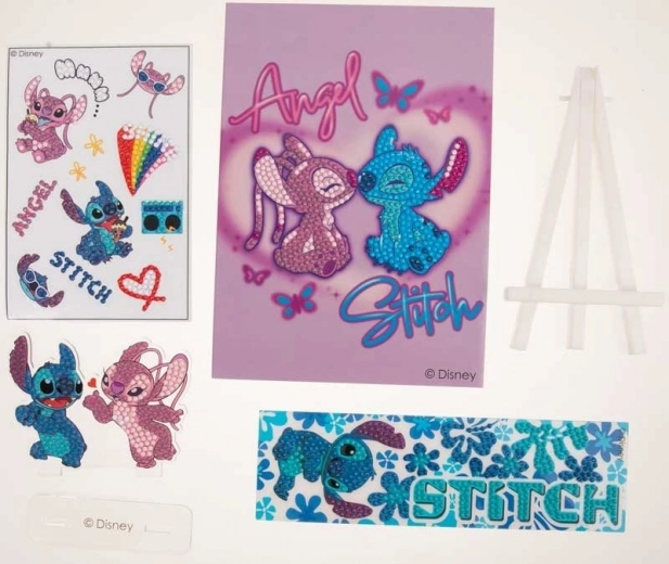 Dimanta mozaīka “Angel and Stitch” ar statīvu