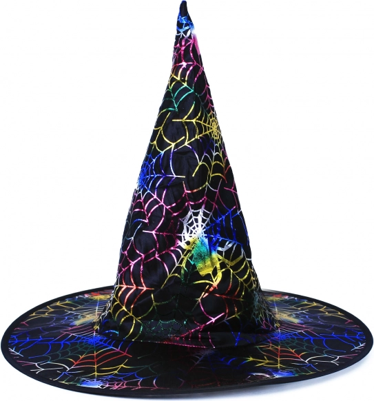 Witch Hat with Colorful Cobwebs for Adults