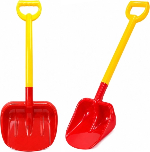 Liela bērnu lāpstiņa smiltīm 63 cm sarkani–dzeltena