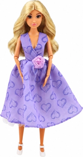 Eleganta violeta kleita ar sirsniņām