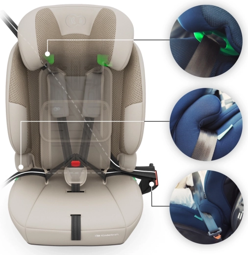 Vienkārša uzstādīšana bez ISOFIX, izmantojot 3 punktu drošības jostu