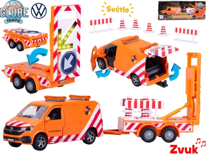 Kids Globe Traffic VW Transporter – metāla modelis ar gaismām un skaņām