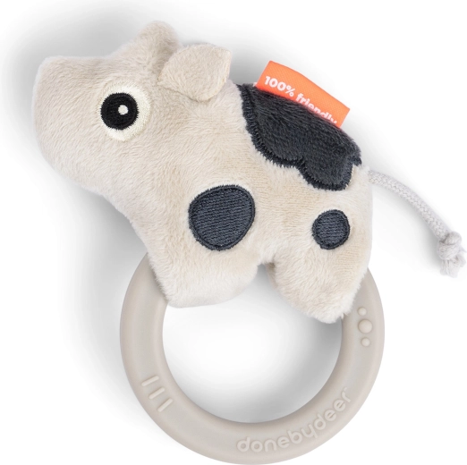 Done by Deer Dotti sensory rattle with teether, sand