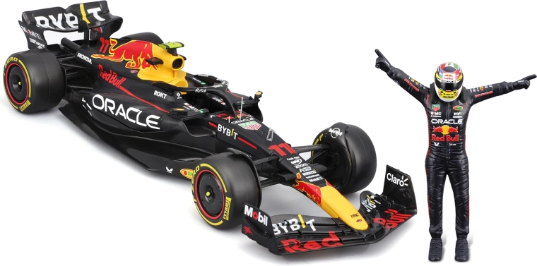 Bburago 1:24 Formula 1 Red Bull Racing RB19 2023 ar braucēja figūriņu un dāvanu kastīti