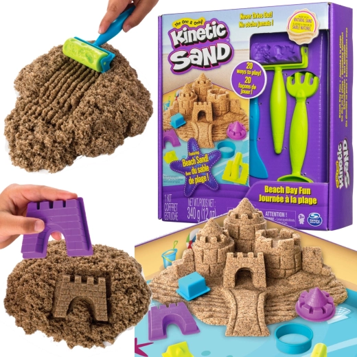 Kinetic Sand pludmales diena – komplekts ar pili un piederumiem