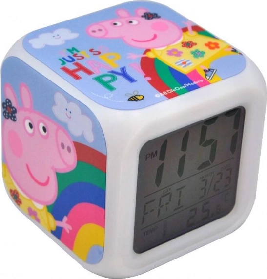 Digitālais modinātājpulkstenis Cūciņa Pepa (kubs) KiDS Licensing – 1 gab.