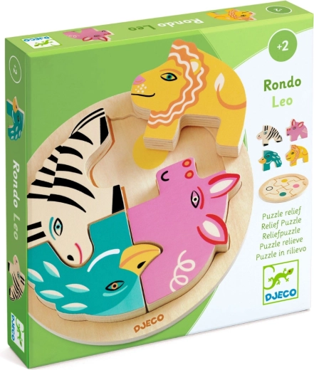 Wooden insert puzzle Rondo Leo by DJECO