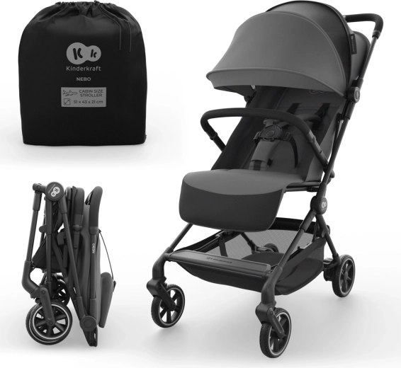 Kinderkraft NEBO travel stroller – Platinum Grey