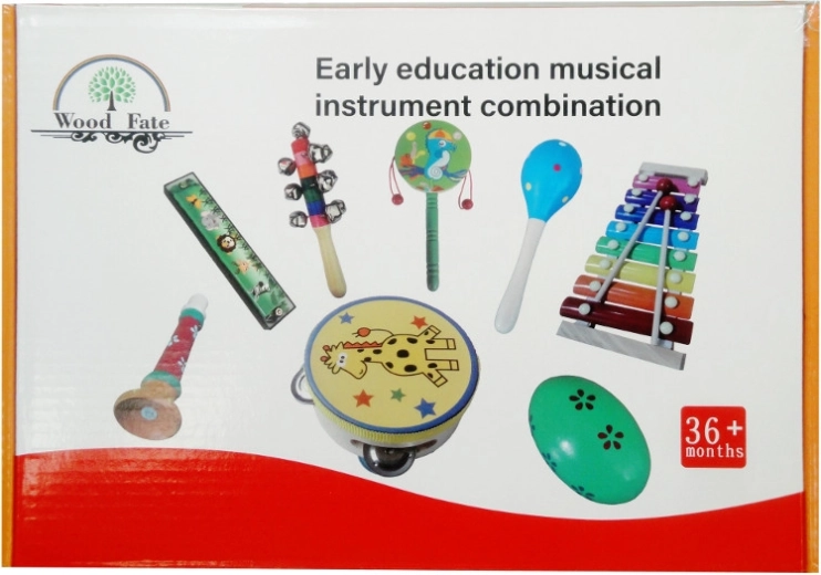 Koka mūzikas instrumentu komplekts bērniem