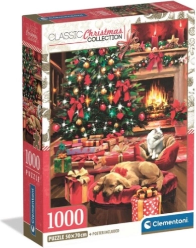 Clementoni puzzle 1000 pieces XMAS Cool Christmas by the Fireplace