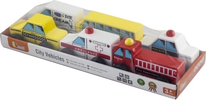 Wooden Toy Cars for Kids - Set of 6 Vehicles