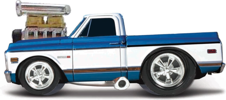 Maisto Muscle Machines Chevrolet C10 Pickup 1972 Blue and White 1:64