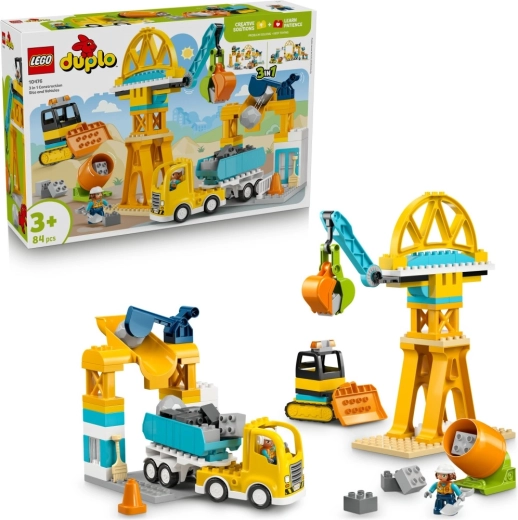 LEGO DUPLO būvlaukums un transportlīdzekļi 3 vienā