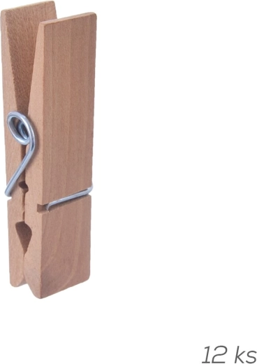 Decorative wooden mini pegs, 12 pcs