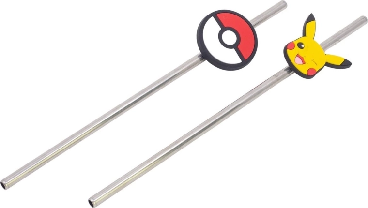 Stor nerūsējošā tērauda salmiņu komplekts Pokémon metal meltdown (2 gab.)