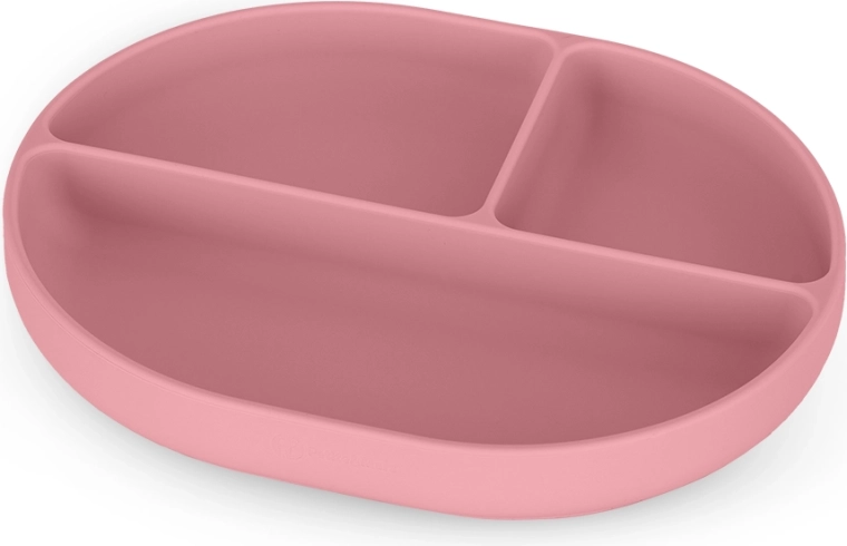 Petite&Mars silikona dalītais šķīvis ar piesūcekni take&match dusty rose 6m+