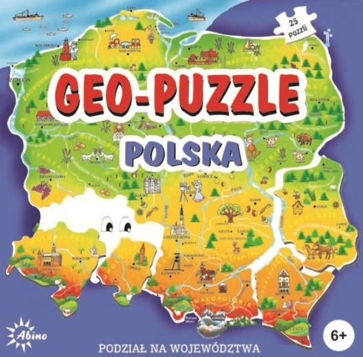 Ģeogrāfiskā puzle Polija – karte no 25 gabaliņiem