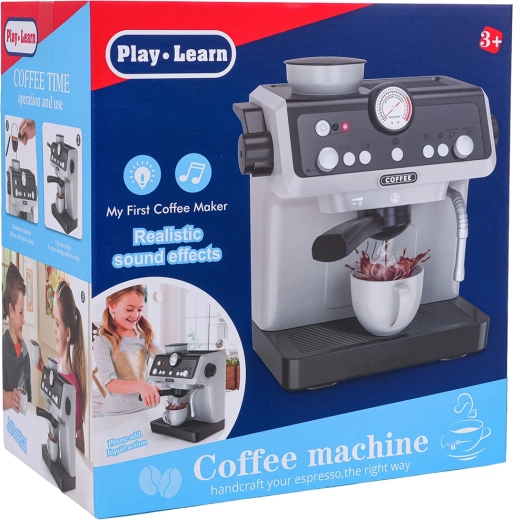 Kids' coffee maker with lights and sounds – gray