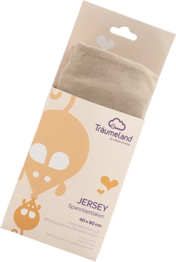 Träumeland džersija palags ar gumiju 40 × 90 cm taupe