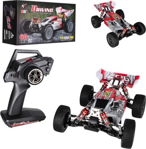 RC bagijs WLToys 144001 1:14 4WD bezceļu braukšanai, 60 km/h