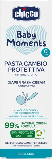 Chicco krēms pret autiņbiksīšu izraisītiem izsutumiem ar cinku Baby Moments 100 ml