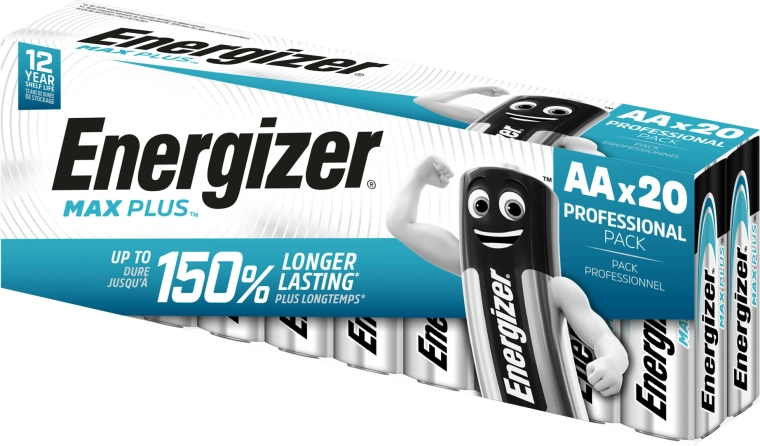 Energizer Max Plus AA sārma baterijas 20 gab.