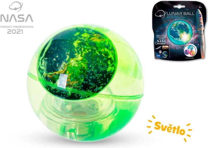 Spīdoša lecoša bumbiņa NASA ar spīdumiem 5 cm