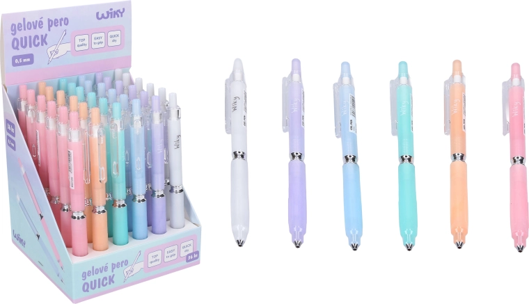 Gēla pildspalva Quick 0,5 mm – zila uzpilde