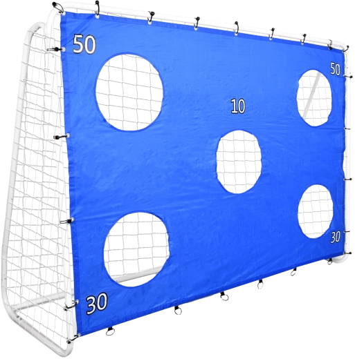 Futbola vārti ar tīklu un mērķa plēvi 240 × 170 × 85 cm