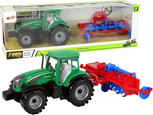 Traktors ar arklu ar berzes piedziņu – sarkans