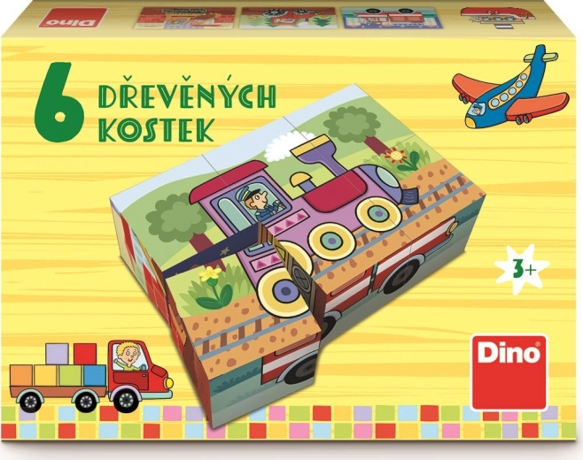 Dino picture blocks Transport vehicles, 6 blocks
