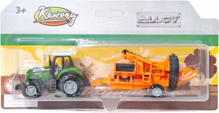 Tractor with towable farm implement