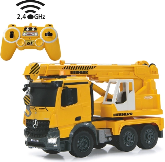 Jamara tālvadības smagais autoceltnis Mercedes-Benz Arocs Liebherr 1:20, 2,4 GHz