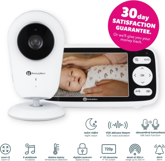 Digital Baby Monitor PETITE&MARS Nano 4.0 with 4" HD Display