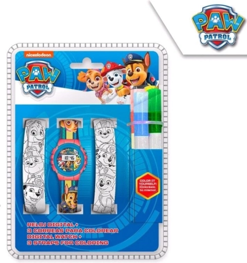 Paw Patrol digital watch and straps coloring set - 1 piece