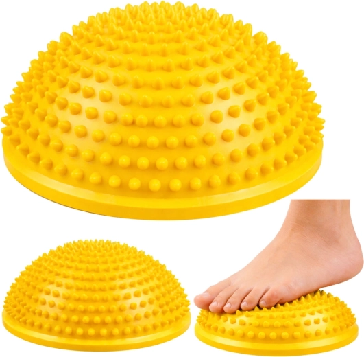 Sensomotorā līdzsvara puslode pēdu masāžai 16 cm – dzeltena