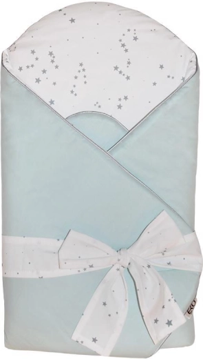 EKO cotton baby swaddle with print and coconut insert, Grey
