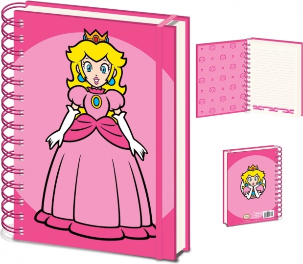A5 spirālbloks ar PRINCESS PEACH motīvu – SUPER MARIO