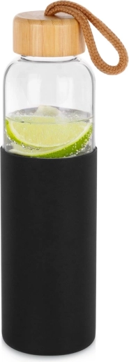 Stikla ūdens pudele ar silikona apvalku 500 ml