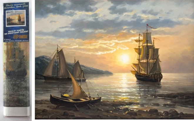 Dimantu mozaīka – burinieks 30 × 40 cm
